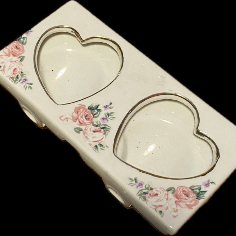 Floral Heart Double Picture Frame